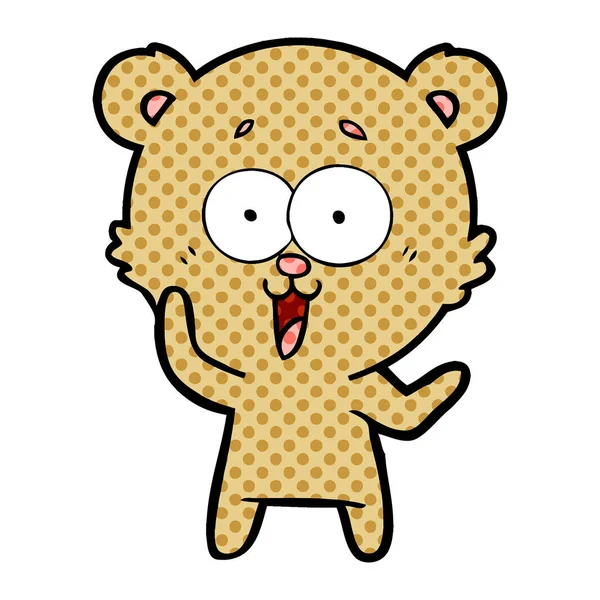 Rire Ours Peluche Dessin Animé — Image vectorielle