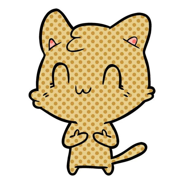 Vektorillustration Cartoon Happy Cat — Stock vektor