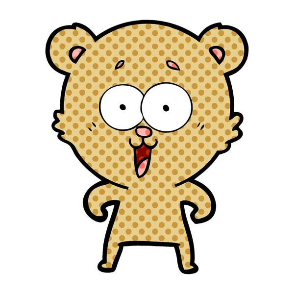 Caricatura Oso Peluche Riendo — Vector de stock