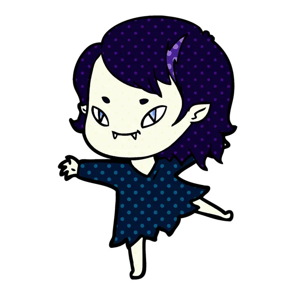 卡通友好的吸血鬼女孩 — 图库矢量图片