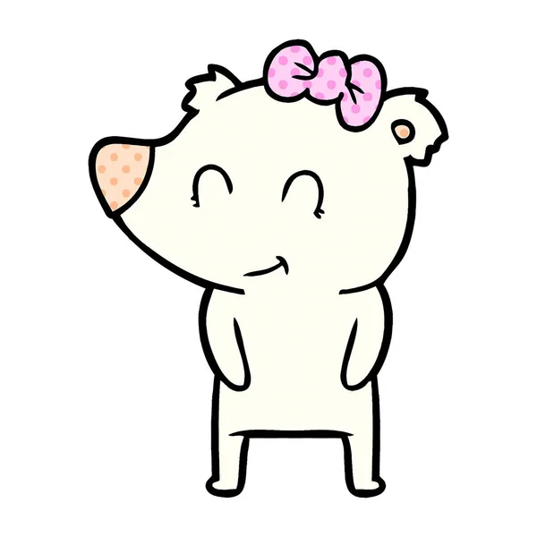 Femmina Orso Polare Cartone Animato — Vettoriale Stock