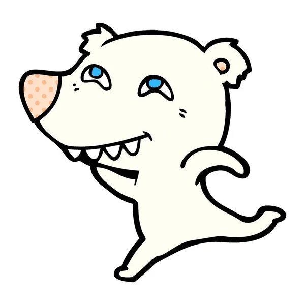 Cartoon Isbjörn Visar Tänderna — Stock vektor