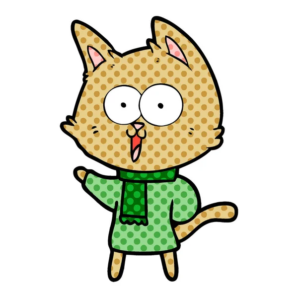 面白い漫画猫のベクトル イラスト — ストックベクタ