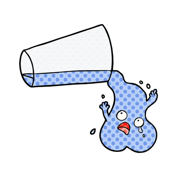 Vector Illustration Pouring Water Cartoon — Stock Vector
