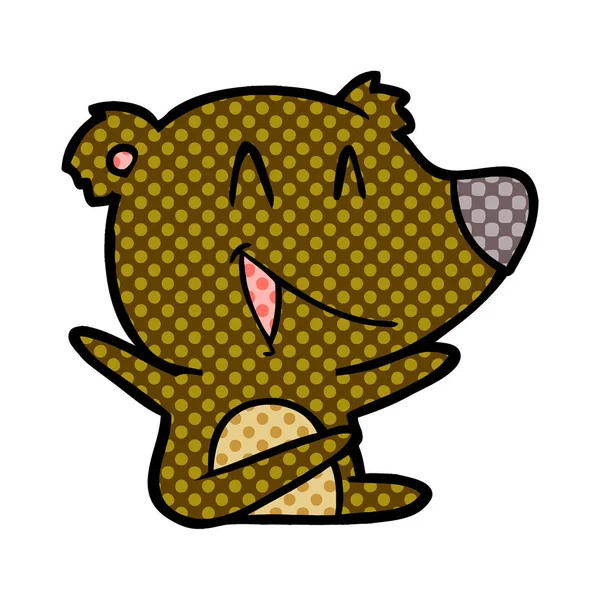 Vektorillustration Des Lachenden Bären Cartoons — Stockvektor