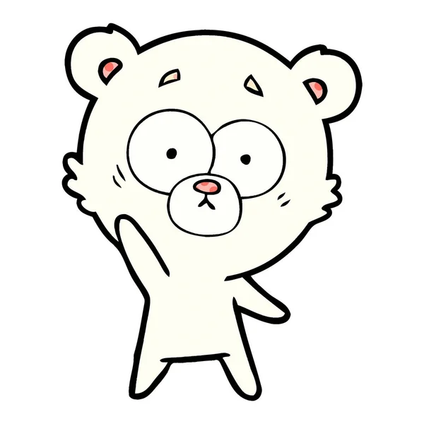 Surprised Polar Bear Cartoon — Stock Vector