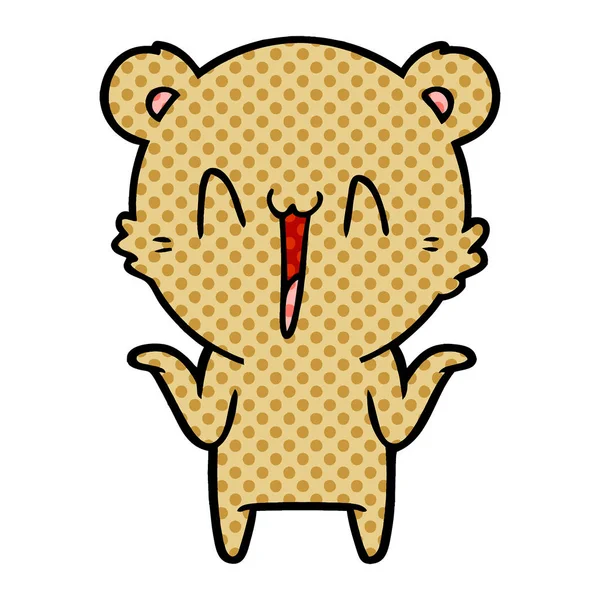 Ilustração Vetorial Desenhos Animados Urso Feliz — Vetor de Stock