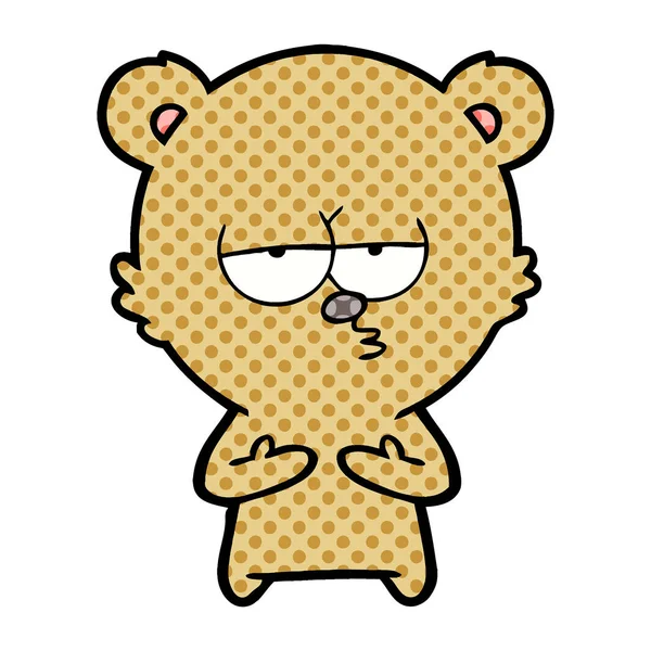 vektör çizim sıkılmış ayı çizgi film