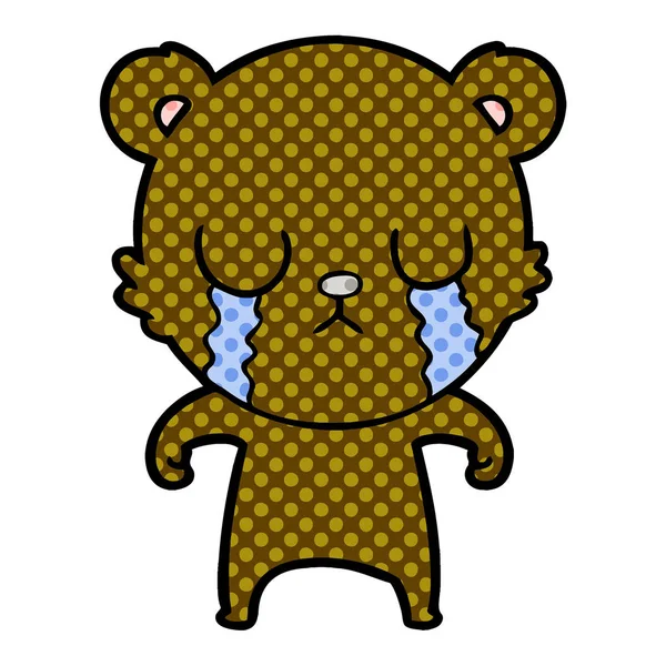 泣いてクマ漫画のベクトル イラスト — ストックベクタ