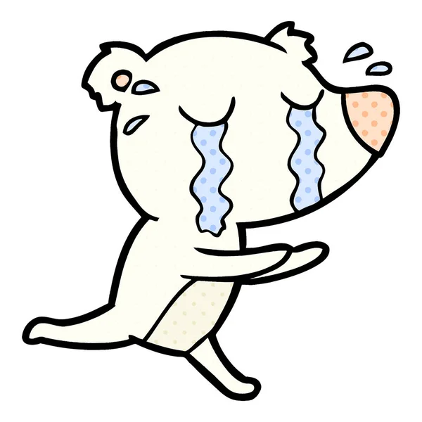 Cartoon Crying Polar Bear — Stock Vector