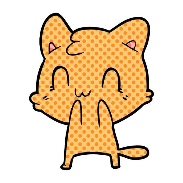 Vektorillustration Cartoon Happy Cat — Stock vektor