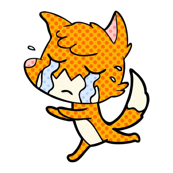 泣いているフォックス漫画のベクトル イラスト — ストックベクタ