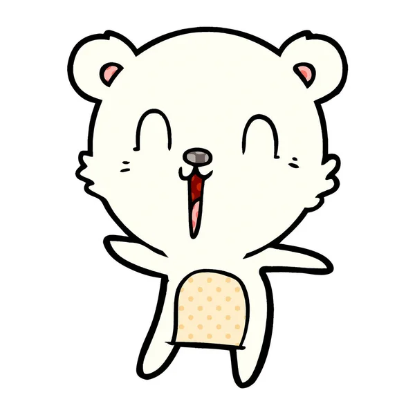 Feliz Oso Polar Dibujos Animados — Vector de stock