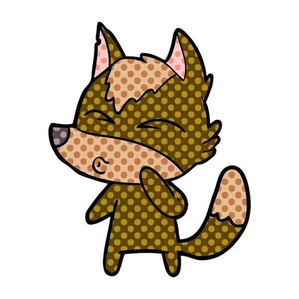 Ilustración Vectorial Del Silbido Lobo Dibujos Animados — Archivo Imágenes Vectoriales