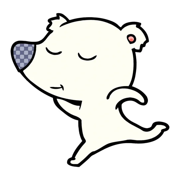 Felice Cartone Animato Orso Polare Esecuzione — Vettoriale Stock