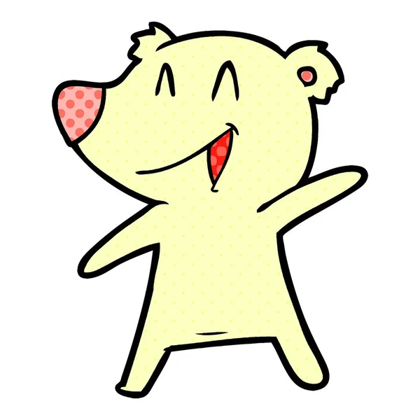Vektor Ilustrasi Kartun Beruang Ketawa - Stok Vektor