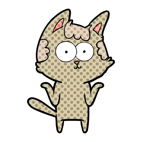 Ilustración Vectorial Feliz Gato Dibujos Animados — Archivo Imágenes Vectoriales