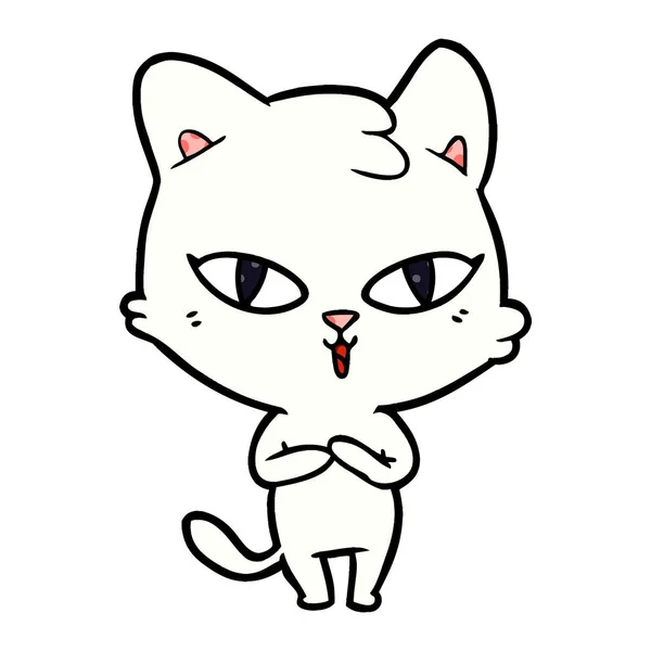 Vector Illustratie Van Cartoon Kat — Stockvector