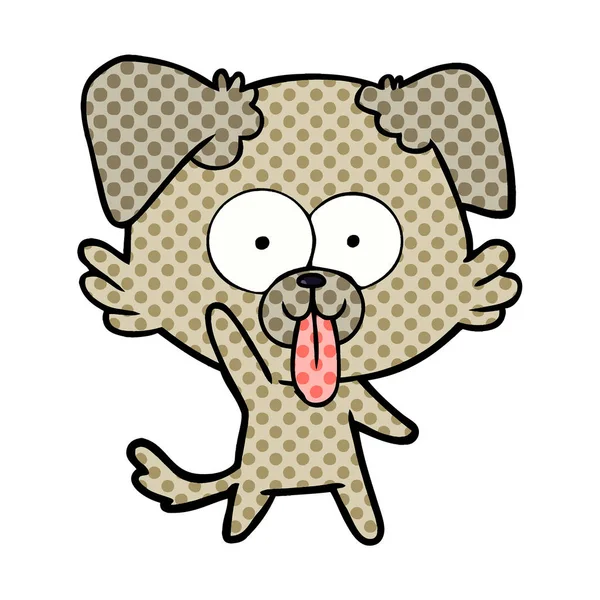 Cartoon Dog Tongue Sticking Out — Stock Vector