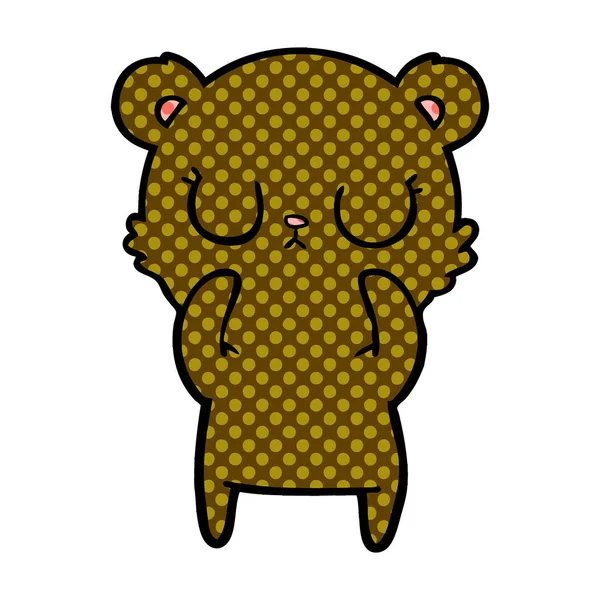 Vector Ilustración Oso Dibujos Animados Pacíficos — Archivo Imágenes Vectoriales