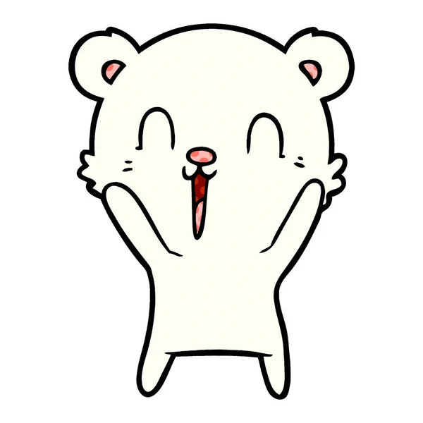 Urso Polar Desenhos Animados Feliz — Vetor de Stock