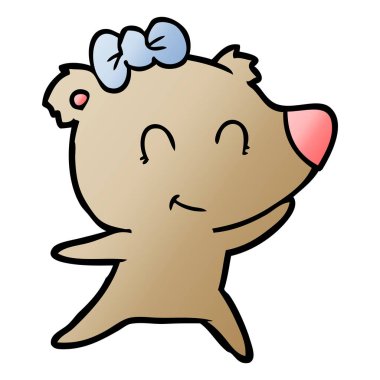 vektör çizim kadın ayı çizgi film