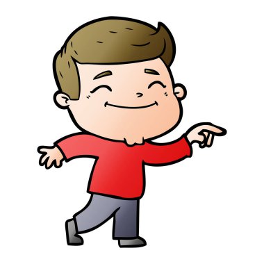 mutlu çizgi film adam vektör çizim