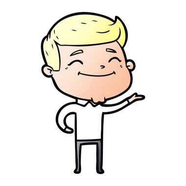 mutlu çizgi film adam vektör çizim