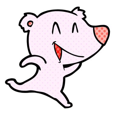  ayı karikatür gülen vektör çizim