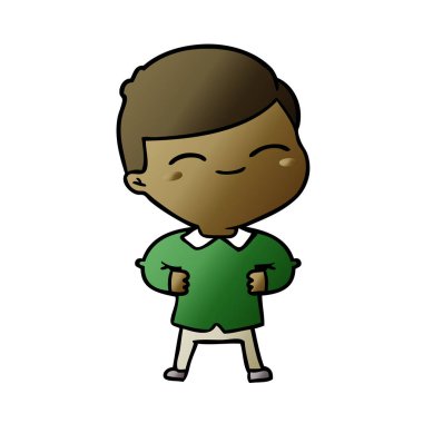 vektör çizim karikatür kız gülümseyerek