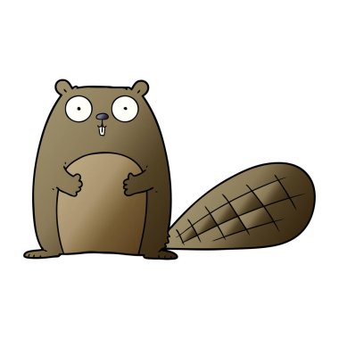 Karikatür Kunduzun vektör çizimi