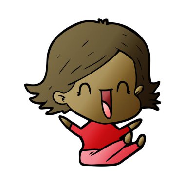 vektör çizim karikatür komik kadın