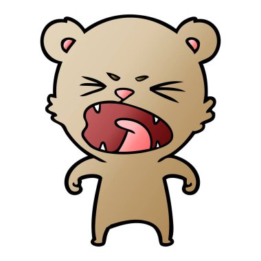 kızgın çizgi film ayı vektör çizim