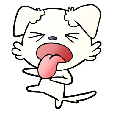 vektör çizim karikatür köpek bıkkın