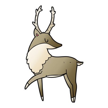 vektör çizim karikatür geyik