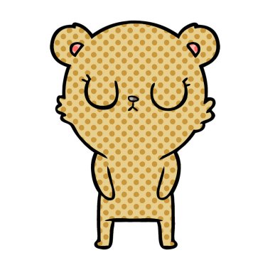 huzurlu karikatür ayı vektör çizim