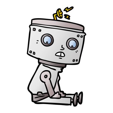 Çizgi film robotunun vektör çizimi