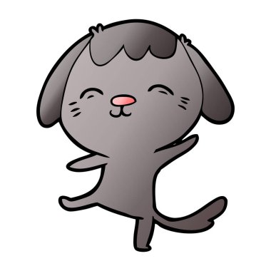 mutlu karikatür dans eden köpek