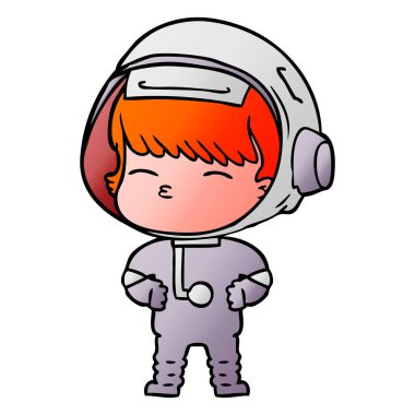 vektör çizim karikatür meraklı astronot