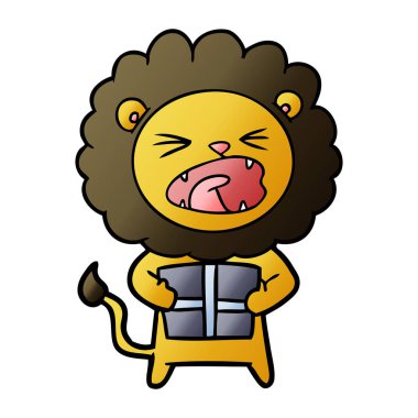 Noel hediyesi ile çizgi film aslan