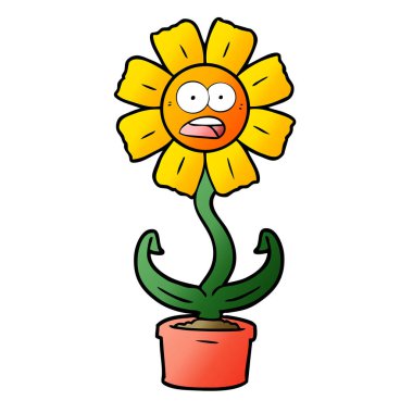 vektör çizim karikatür şok çiçek