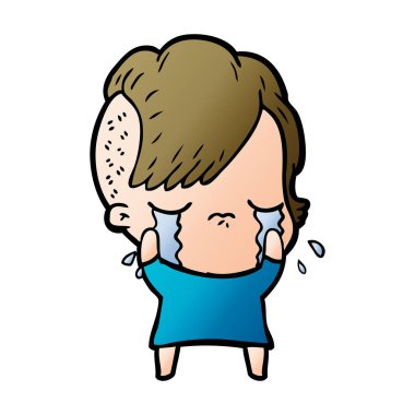 vektör çizim ayı ağlıyor çizgi film