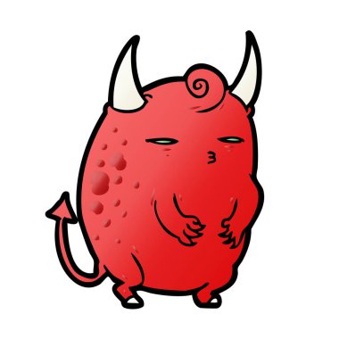 şişman küçük Cadılar Bayramı şeytan çizgi film