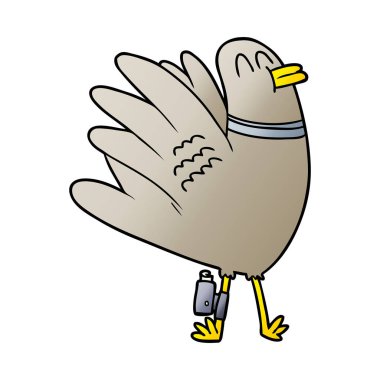 vektör çizim karikatür güvercin