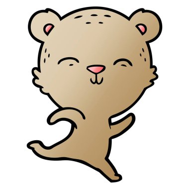 mutlu karikatür ayı vektör çizim