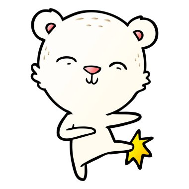 mutlu karikatür kutup ayısı tekme