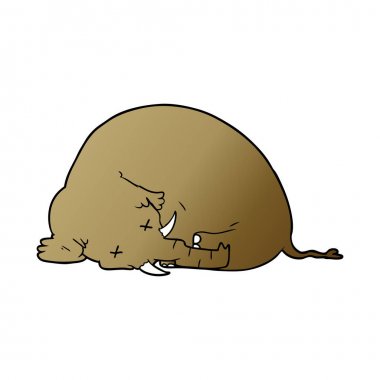 vektör çizim karikatür mamut