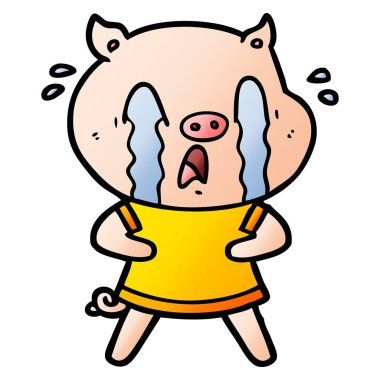 vektör çizim ayı ağlıyor çizgi film