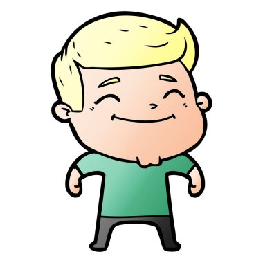 mutlu çizgi film adam vektör çizim