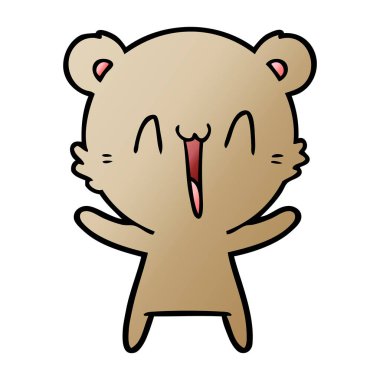 vektör çizim mutlu ayı çizgi film